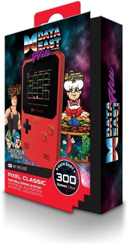 وحدة التحكم في الألعاب المحمولة My Arcade Pixel Player: 300 لعبة ذات طراز قديم بالإضافة إلى 8 بيانات شرقية، تعمل بالبطارية أو Micro USB، شاشة ملونة، مقبس مخرج AV للتلفزيون، مكبر الصوت، التحكم في مستوى الصوت، مقبس سماعة الرأس in Kuwait