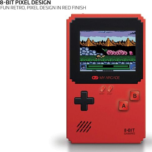 وحدة التحكم في الألعاب المحمولة My Arcade Pixel Player: 300 لعبة ذات طراز قديم بالإضافة إلى 8 بيانات شرقية، تعمل بالبطارية أو Micro USB، شاشة ملونة، مقبس مخرج AV للتلفزيون، مكبر الصوت، التحكم في مستوى الصوت، مقبس سماعة الرأس in Kuwait