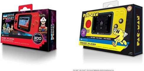 وحدة التحكم في الألعاب المحمولة My Arcade Pixel Player: 300 لعبة ذات طراز قديم بالإضافة إلى 8 بيانات شرقية، تعمل بالبطارية أو Micro USB، شاشة ملونة، مقبس مخرج AV للتلفزيون، مكبر الصوت، التحكم في مستوى الصوت، مقبس سماعة الرأس in Kuwait