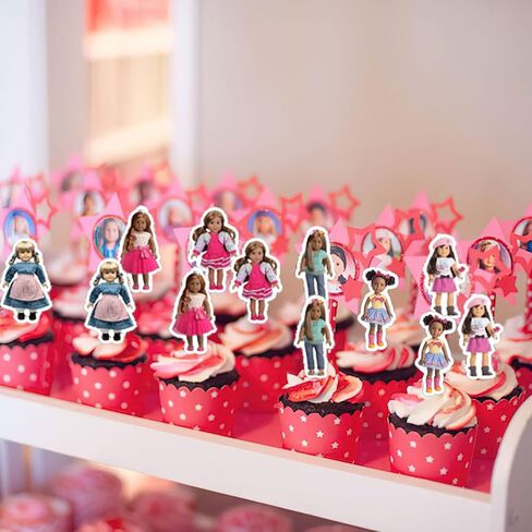 American Doll Birthday Supplies, American Doll Birthday Party Decorations, American Doll Theme Birthday Party Decorations Includes Cake Topper,Ballons,Banner in Saudi Arabia