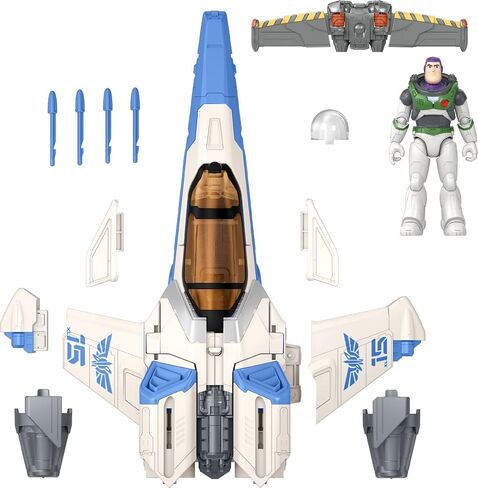 Mattel Disney and Pixar Lightyear Vehicle & Figure Toy, 20-in XL-15 Spaceship with 5-in Buzz Figure, Eject Action & Projectiles in Saudi Arabia