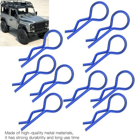 مشابك هيكل سيارة VGEBY RC، 10 قطع ليس من السهل تآكلها مشابك جسم معدنية على شكل حرف R، دبابيس مشبك هيكل سيارة RC طويلة الأمد ومتينة تناسب 1/5 1/6 1/8 1/10 RC (أزرق) ملحقات طراز السيارة Rc مقاطع الجسم in Saudi Arabia