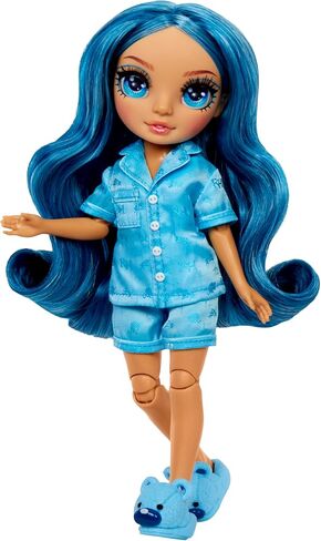 Rainbow High Jr High PJ Party-Skyler (Blue) 9" Posable Doll with Soft Onesie, Slippers, Play Accessories, Kids Toy Ages 4-12 Years in Saudi Arabia