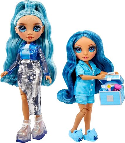 Rainbow High Jr High PJ Party-Skyler (Blue) 9" Posable Doll with Soft Onesie, Slippers, Play Accessories, Kids Toy Ages 4-12 Years in Saudi Arabia