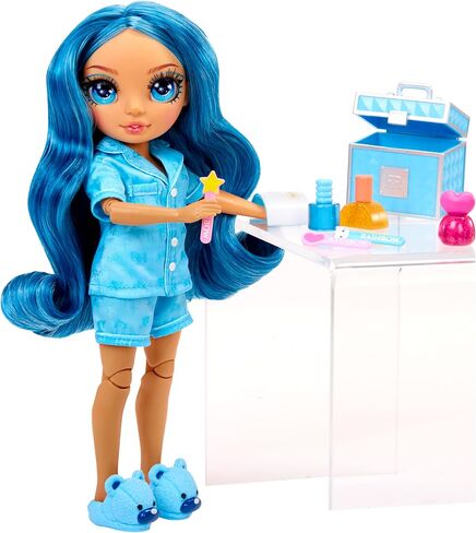Rainbow High Jr High PJ Party-Skyler (Blue) 9" Posable Doll with Soft Onesie, Slippers, Play Accessories, Kids Toy Ages 4-12 Years in Saudi Arabia