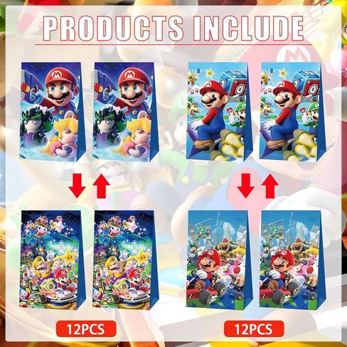 24 قطعة من حقائب حفلات ماريو، لوازم الحفلات بطابع ماريو، حقيبة ماريو لحفلات اعياد الميلاد للاطفال in Kuwait