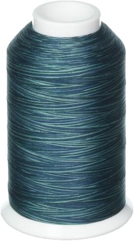 YLI 2443007V 3 طبقات آلة القطن اللحف خيط متنوع، 3000 ياردة ، أزرق مخضر in Kuwait