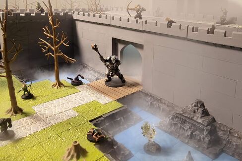 Monster Adventure Terrain - حزمة توسيع البلاط ذات النمط المتموج 50 قطعة - مجموعة بلاط قابلة للطلاء مقاس 1 × 1 بوصة - سهلة التركيب تخلق تضاريس مذهلة على سطح الطاولة في دقائق in Kuwait