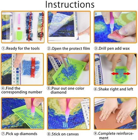 مجموعة طلاء الماس 5 دي بمثقاب كامل، مجموعة رسم من حجر الراين الماسي المستدير يمكنك تركيبه بنفسك، رسم بغرز متقاطعة، صور فنية لتزيين حائط المنزل (15.7 × 11.8 انش، وردي وابيض) in Kuwait
