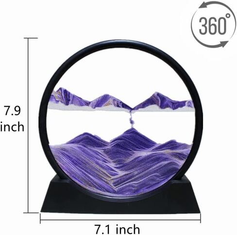 FUNJIA ديكور فني رملي متحرك، صورة فنية ثلاثية الأبعاد ديناميكية متحركة في أعماق البحار، ديكور مكتب العمل المنزلي والمكتبي للاسترخاء الحسي (ذهبي) in Kuwait