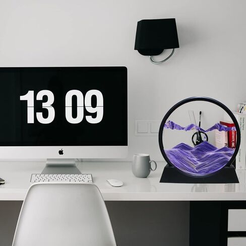 FUNJIA ديكور فني رملي متحرك، صورة فنية ثلاثية الأبعاد ديناميكية متحركة في أعماق البحار، ديكور مكتب العمل المنزلي والمكتبي للاسترخاء الحسي (ذهبي) in Kuwait