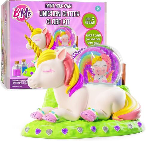 مجموعة طلاء يونيكورن الخاصة بك - كرة ثلج من السيراميك مع لوحة فنية للحرف اليدوية هدية يونيكورن للبنات والمراهقات، مجموعة انشطة صنع جرعات الطلاء بنفسك للاطفال لتزيين غرفة الاطفال بعمر 6 سنوات فما فوق in Kuwait