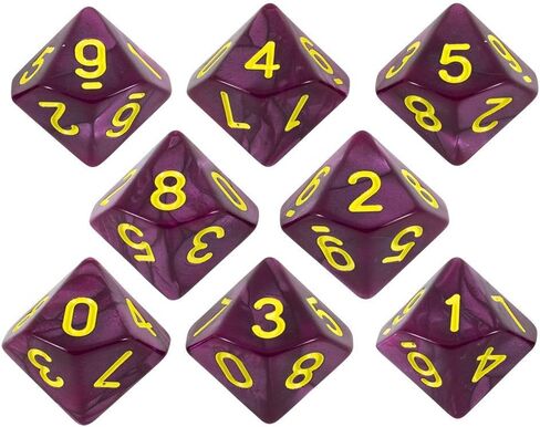 Paladin لعب الأدوار المارون بيرل النرد - مجموعة 8 D10 - 'Plum' in Kuwait