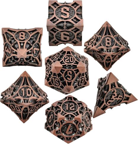 مجموعة نرد DND D&D مجموعة نرد معدنية متعددة السطوح MTG RPG باثفندر باثفايندر لعب الأدوار D20 ملحقات لعبة النرد-بقع الدم in Kuwait