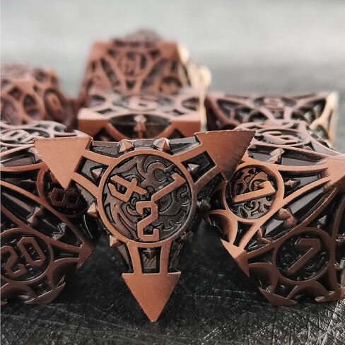 مجموعة نرد DND D&D مجموعة نرد معدنية متعددة السطوح MTG RPG باثفندر باثفايندر لعب الأدوار D20 ملحقات لعبة النرد-بقع الدم in Kuwait