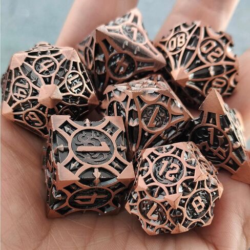 مجموعة نرد DND D&D مجموعة نرد معدنية متعددة السطوح MTG RPG باثفندر باثفايندر لعب الأدوار D20 ملحقات لعبة النرد-بقع الدم in Kuwait