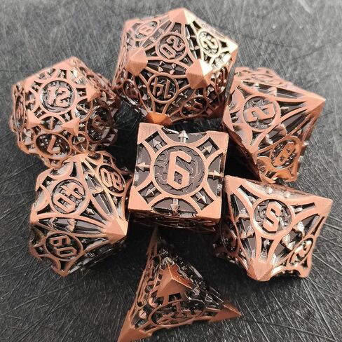 مجموعة نرد DND D&D مجموعة نرد معدنية متعددة السطوح MTG RPG باثفندر باثفايندر لعب الأدوار D20 ملحقات لعبة النرد-بقع الدم in Kuwait