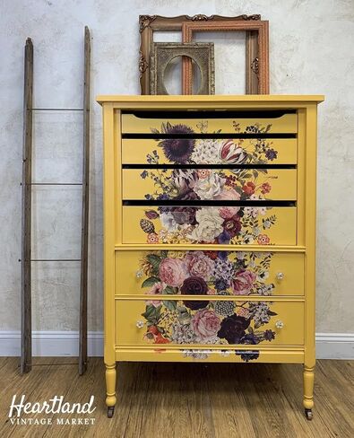 Redesign with Prima Wondrous Florals Decor Transfer Rub on Transfers for Furniture Vintage Rub on Transfers Stickers for Furniture Kitchen Wall Hallway 655350642341 Redesign-Transfer in Saudi Arabia