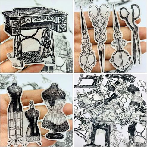 77pcs Vintage Stickers for Scrapbooking Ephemera for Junk Journals Retro Paper for Scrapbook Supplies Kit, Translucent Embellishments for Aesthetic Ephemera,Collage,Travel by Vilikya in Kuwait