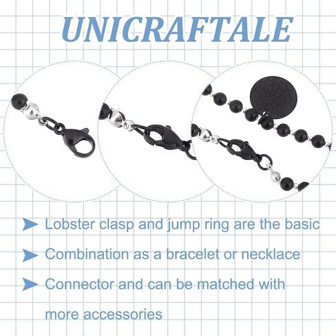 UNICRAFTALE حوالي 100 قطعة من المشابك الذهبية لمخلب جراد البحر مع 200 قطعة من حلقات القفز 304 من الفولاذ المقاوم للصدأ لصنع المجوهرات، مجموعة مشابك سلسلة لصنع المجوهرات بنفسك in Kuwait
