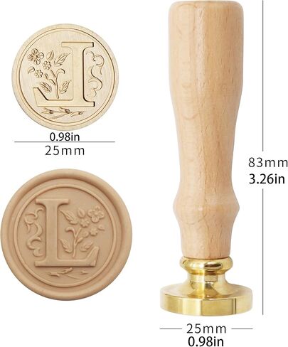 طوابع شمع الحروف الأبجدية، أختام منقوشة، أختام شمعية، رؤوس ختم نحاسية، مقابض خشبية قابلة للفصل، أظرف مناسبة، دعوات حفلات الزفاف، بطاقات الهدايا، بطاقات هدايا العطلات L in Kuwait