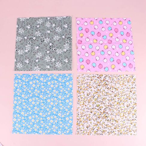 بيسبورتابل 50 قطعة من الواح قماش اللباد القطنية المطبوعة على شكل مربعات للخياطة مسبقة القطع للخياطة اليدوية والحرف اليدوية المرقعة ديكور المزرعة 20 سم in Kuwait