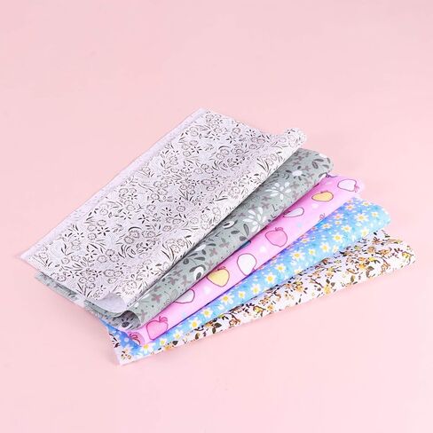 بيسبورتابل 50 قطعة من الواح قماش اللباد القطنية المطبوعة على شكل مربعات للخياطة مسبقة القطع للخياطة اليدوية والحرف اليدوية المرقعة ديكور المزرعة 20 سم in Kuwait