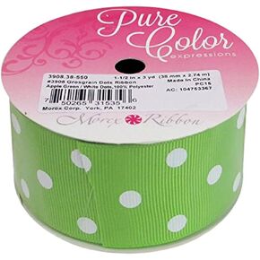 Morex Polka Dots Ribbon, Grosgrain, Multiple Sizes, Multiple Colors