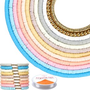 3840 قطعة 9 جدائل من خرز هيشي كلاي بوليمر كلاي مع خرز فاصل ذهبي لصنع المجوهرات بنفسك، مستلزمات صناعة الأساور والقلادات in Kuwait