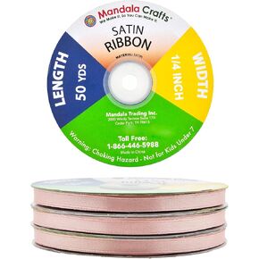 Mandala Crafts Hot Pink Satin Ribbon for Crafts - 25 Yds 3 Inch Hot Pink Ribbons for Gift Wrapping - Fabric Ribbons for Flower Bouquet Hair Ribbons Wedding Party Decoration