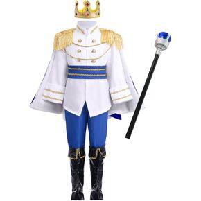 IBAKOM Prince Charming Costume for Boys Halloween Christmas Cosplay Outfits Toddler Medieval Royal Knight Fairytale Dress Up