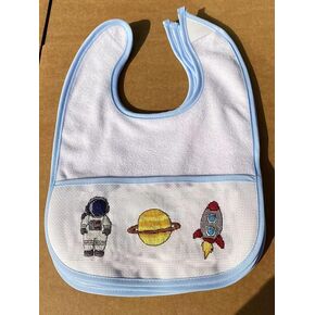 طقم مريلة اطفال قطنية بحواف زرقاء مكونة من 6 قطع من قماش ايدا القطني 16 قطعة، منطقة 100 × 40 ايدا غرزة متقاطعة، هدية للام، مريلة بغرز متقاطعة يمكنك صنعها بنفسك in Kuwait