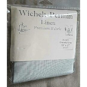 قماش Wichelt Permin من الكتان الممتاز ذو غرز متقاطعة 45.72 سم × 68.58 سم رمادي رشيق 28 قطعة .. in Kuwait