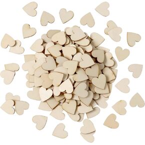 بوبوك 300 قطعة 1 بوصة خشب القلب القواطع غير منتهية شرائح خشبية على شكل قلب فارغة أقراص كتاب الضيوف علامة الخشب فارغة قطع الأعمال اليدوية لتزيين الزفاف عيد الميلاد لوازم DIY in Kuwait