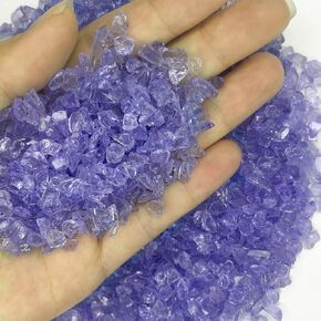 2lb Curshed Yellow Glass Chips for Crafts Art Resin Vase Filler
