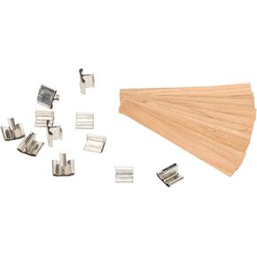 Smokeless Wooden Candle Wicks, Wood Candle Wicks Wood Log with Base for Candle Making Craft in Kuwait