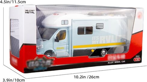 واكاكاك لعبة سيارة تخييم متحركة من خليط معدني 1/32 تعمل بالسحب للخلف مع صوت وضوء، مجموعة هدايا للاطفال (ازرق) in Kuwait