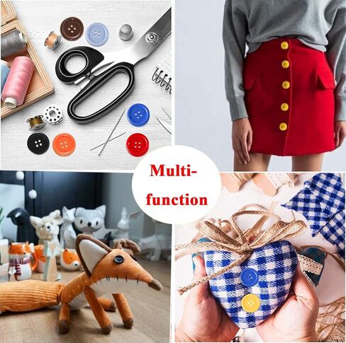Craft Buttons for Sewing Supplies-Large Assorted Jean Coat Shirt Button-4 Hole 200 PCS Brooch Snaps Ornament Buckle for Clothes Dress Pant Hat Bag DIY Decoration-Mix Color 15mm Resin Sewing Clasp Kit in Saudi Arabia