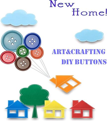 Craft Buttons for Sewing Supplies-Large Assorted Jean Coat Shirt Button-4 Hole 200 PCS Brooch Snaps Ornament Buckle for Clothes Dress Pant Hat Bag DIY Decoration-Mix Color 15mm Resin Sewing Clasp Kit in Saudi Arabia