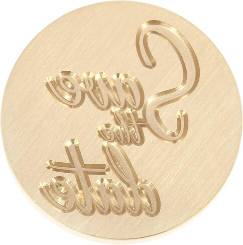 Yoption Save The Date Wax Seal Stamp, Vintage Sealing Wax Stamp Brass Head and Wooden Hilt for Wedding Christmas Party Invitations Envelopes Gift Wrap in Kuwait
