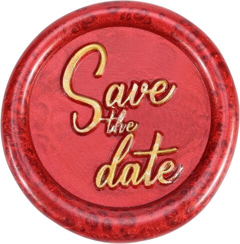 Yoption Save The Date Wax Seal Stamp, Vintage Sealing Wax Stamp Brass Head and Wooden Hilt for Wedding Christmas Party Invitations Envelopes Gift Wrap in Kuwait