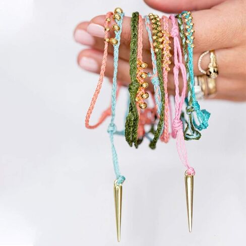 حبل خرز من النايلون من BUYGOO 15 لونًا 0.8 مم مطرز بخيط صيني من النايلون من نسيج شامبالا ماكريم، خيط خرز لصناعة السوار (735 مترًا إجماليًا) in Kuwait