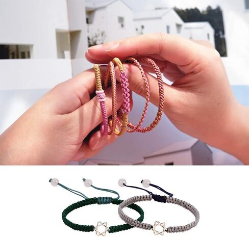 حبل خرز من النايلون من BUYGOO 15 لونًا 0.8 مم مطرز بخيط صيني من النايلون من نسيج شامبالا ماكريم، خيط خرز لصناعة السوار (735 مترًا إجماليًا) in Kuwait