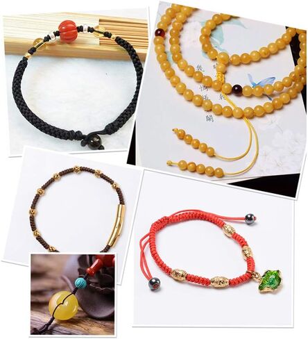 حبل خرز من النايلون من BUYGOO 15 لونًا 0.8 مم مطرز بخيط صيني من النايلون من نسيج شامبالا ماكريم، خيط خرز لصناعة السوار (735 مترًا إجماليًا) in Kuwait