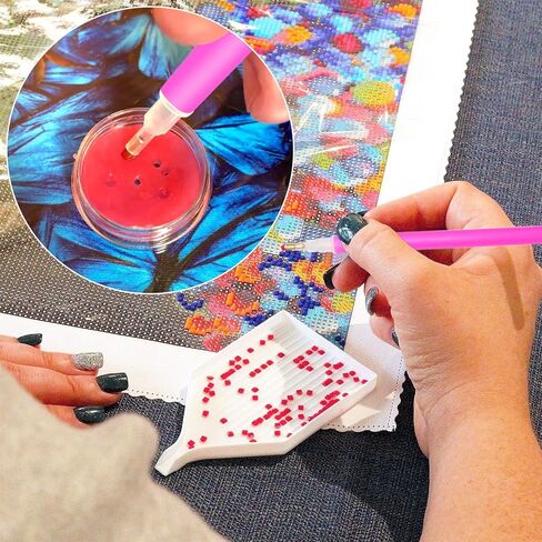 زينيري شمع الرسم الماسي مع صندوق تخزين، صلصال صمغ فني ماسي in Kuwait