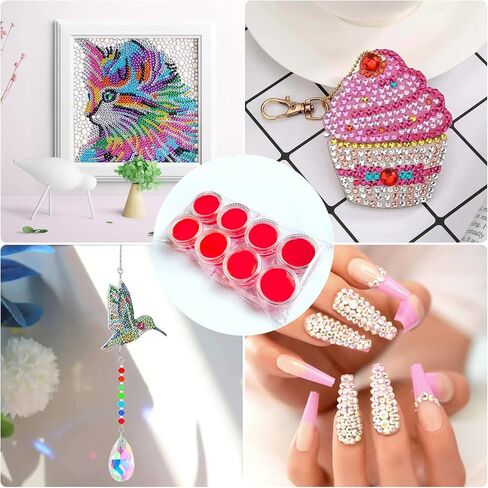 زينيري شمع الرسم الماسي مع صندوق تخزين، صلصال صمغ فني ماسي in Kuwait