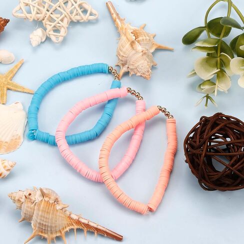 3840 قطعة 9 جدائل من خرز هيشي كلاي بوليمر كلاي مع خرز فاصل ذهبي لصنع المجوهرات بنفسك، مستلزمات صناعة الأساور والقلادات in Kuwait