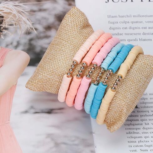 3840 قطعة 9 جدائل من خرز هيشي كلاي بوليمر كلاي مع خرز فاصل ذهبي لصنع المجوهرات بنفسك، مستلزمات صناعة الأساور والقلادات in Kuwait