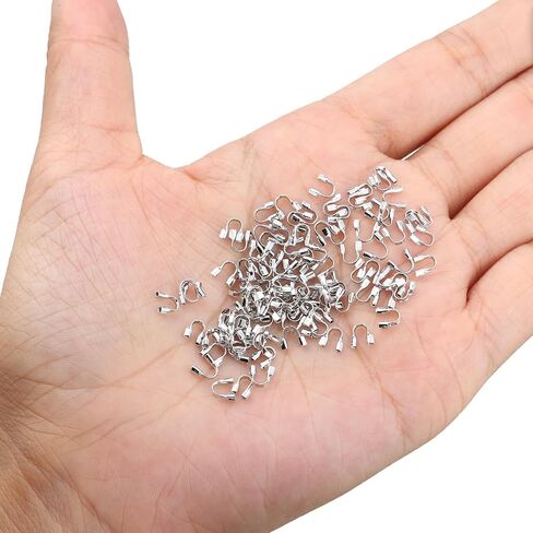 100 Pcs Brass Wire Protector - 18K Gold Plated Brass Metal Wire Protectors for Jewelry Making, U Shape Wire Guardian Loops for Earring Necklace Bracelet Making in Saudi Arabia