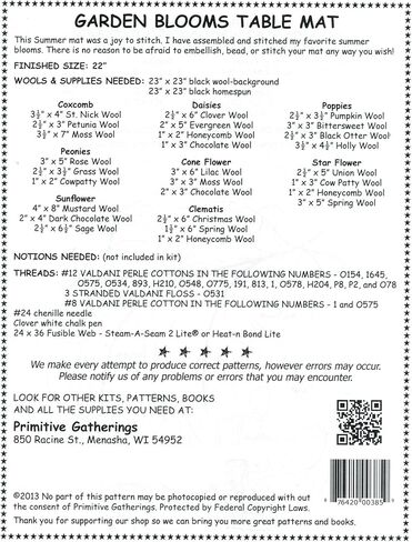 بساط طاولة حديقة بلومز من الصوف الناعم مقاس 22 بوصة سجادة قرش مستديرة in Kuwait